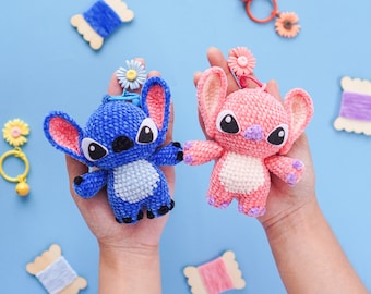 Mini Blue Ear Monster-Keychain version Crochet Pattern by Aquariwool (Crochet Doll Pattern/Amigurumi Pattern for Baby gift)