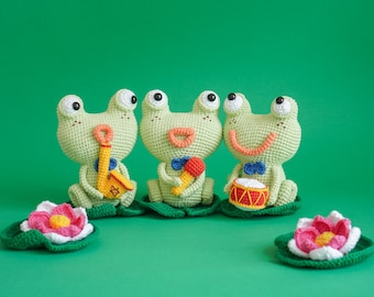 Froggy Trio Band (Amigurumi Pattern/Amigurumi Crochet Pattern/Crochet Amigurumi Pattern by Aquariwool)