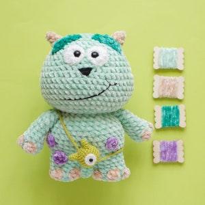 Mini Monster-Keychain version Crochet Pattern by Aquariwool Crochet Crochet Doll Pattern/Amigurumi Pattern for Baby gift image 7