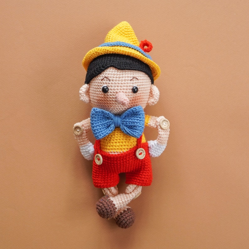 Pinocchio Crochet Pattern by Aquariwool Crochet Crochet Doll Pattern/Amigurumi Pattern for Baby gift image 8