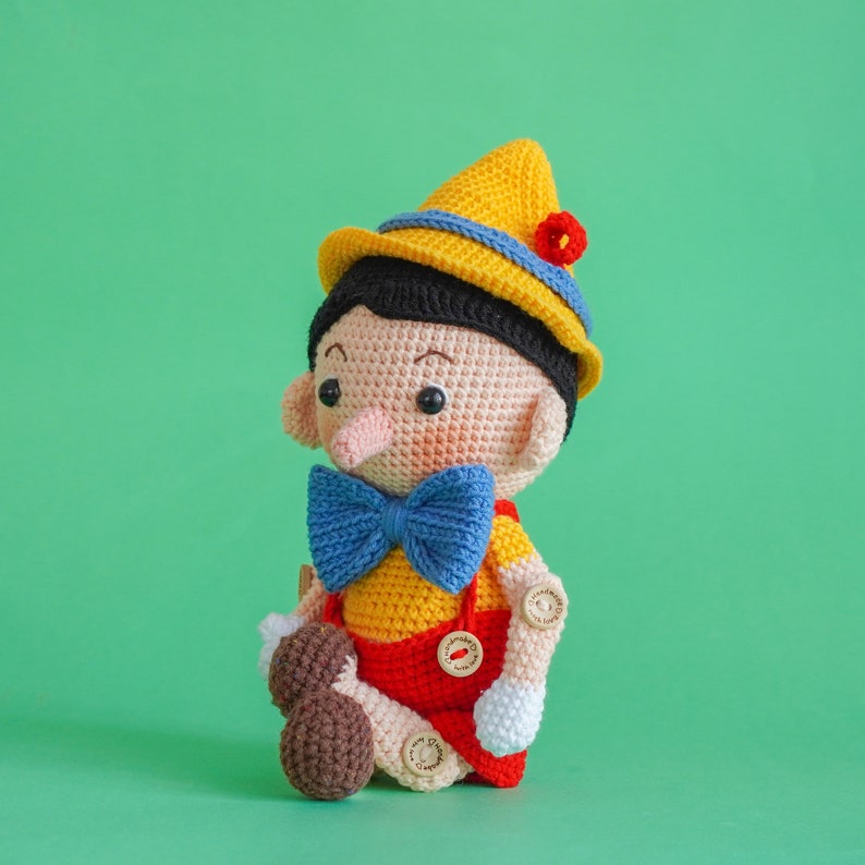 Pinocchio Crochet Pattern by Aquariwool Crochet Crochet Doll Pattern/Amigurumi Pattern for Baby gift image 9