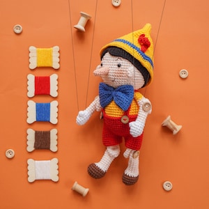 Pinocchio Crochet Pattern by Aquariwool Crochet Crochet Doll Pattern/Amigurumi Pattern for Baby gift image 2