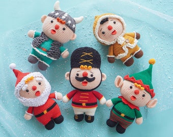 Combo 5 in 1: Tin Soldier, Elf, Santa, Viking & Eskimo Boy
