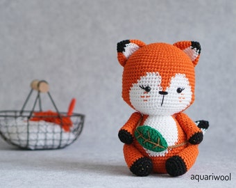 Fontaine The Fox Crochet Pattern by Aquariwool Crochet (Crochet Doll Pattern/Amigurumi Pattern for Baby gift)