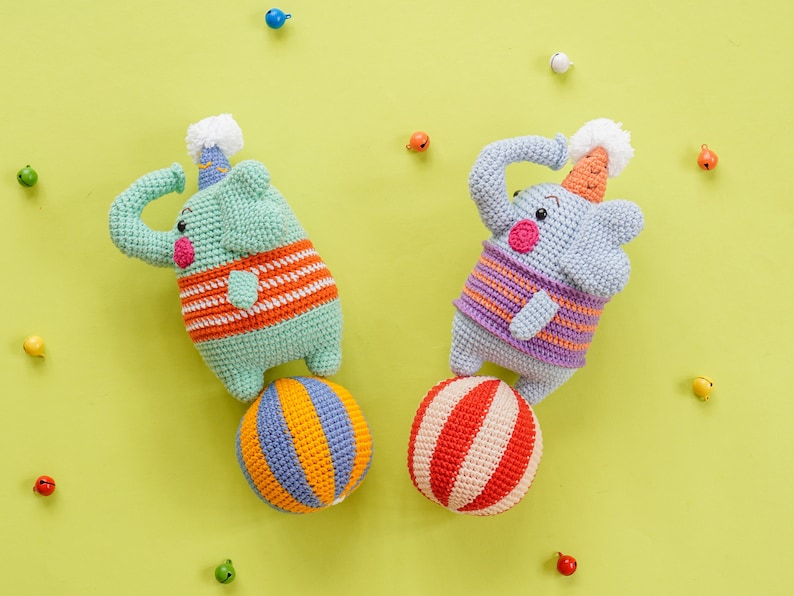 The Circus Elephant (amigurumi Crochet PDF Pattern by Aquariwool) - Etsy