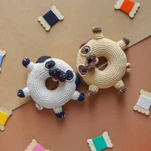 Crochet Donut: Paquete 8 Personajes Patrón de Ganchillo por Aquariwool Crochet Patrón Muñeco de Ganchillo/Patrón Amigurumi para regalo de bebé imagen 10