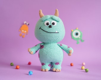 Little Monster Crochet Pattern by Aquariwool Crochet (Crochet Doll Pattern/Amigurumi Pattern for Baby gift)