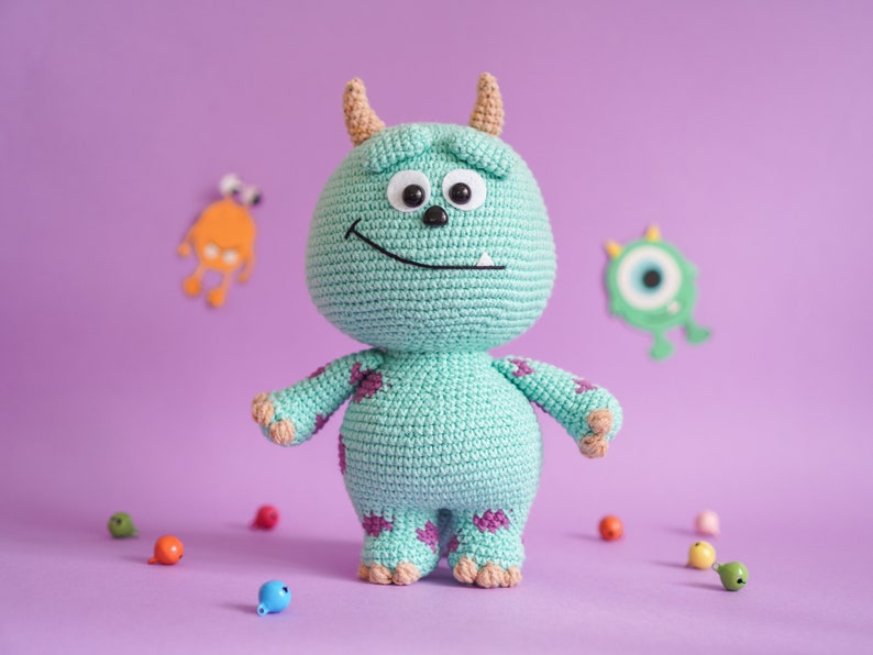 Little Monster Crochet Pattern by Aquariwool Crochet Crochet Doll Pattern/Amigurumi Pattern for Baby gift image 1