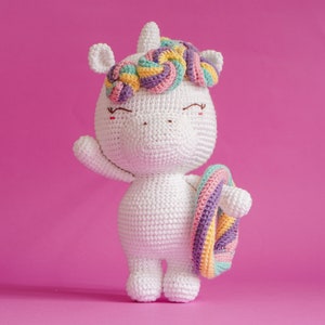Lollipop Unicorn Crochet Pattern by Aquariwool Crochet Crochet Doll Pattern/Amigurumi Pattern for Baby gift image 5