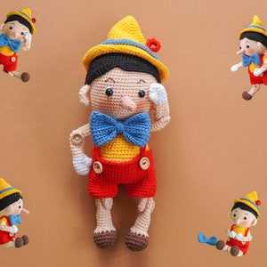 Pinocchio Crochet Pattern by Aquariwool Crochet Crochet Doll Pattern/Amigurumi Pattern for Baby gift image 4