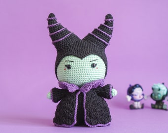 Black Witch Crochet Pattern by Aquariwool Crochet (Crochet Doll Pattern/Amigurumi Pattern for Baby gift)