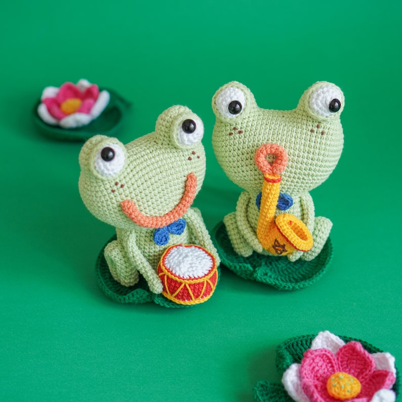 Dragonfly & 3 Frogs Crochet Pattern by Aquariwool Crochet Crochet Doll Pattern/Amigurumi Pattern for Baby gift image 9