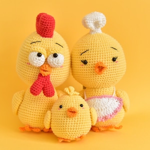 Chicken Family (Amigurumi Crochet Pattern by Aquariwool)