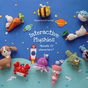 Crochet Plushies Pattern: 12 Amigurumi Animal Toys (PDF)