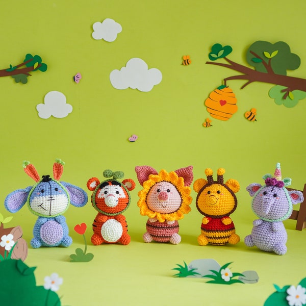 Winnie the Pooh & Friends Crochet Pattern: Amigurumi Doll Bundle (PDF)