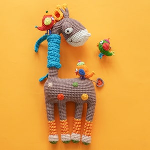 Tiki & Chirpy-The Giraffe and Little Bird Crochet Pattern by Aquariwool Crochet Crochet Doll Pattern/Amigurumi Pattern for Baby gift image 6