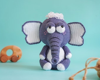 Jumbo The Elephant Crochet Pattern by Aquariwool Crochet (Crochet Doll Pattern/Amigurumi Pattern for Baby gift)