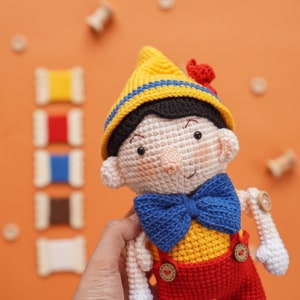 Pinocchio Crochet Pattern by Aquariwool Crochet Crochet Doll Pattern/Amigurumi Pattern for Baby gift image 5