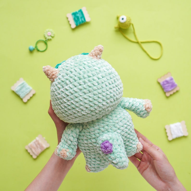 Mini Monster-Keychain version Crochet Pattern by Aquariwool Crochet Crochet Doll Pattern/Amigurumi Pattern for Baby gift image 10