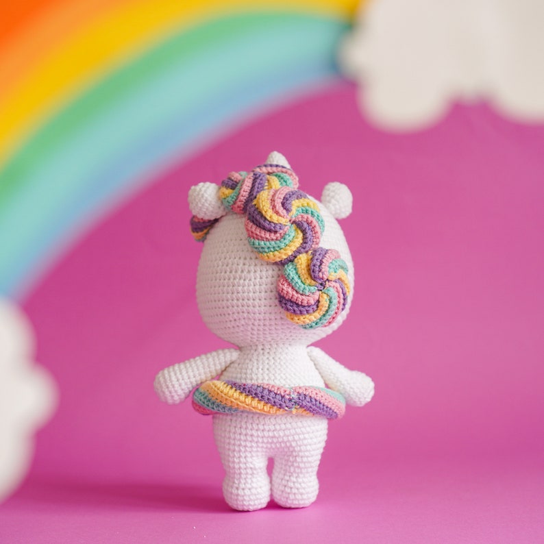 Lollipop Unicorn Crochet Pattern by Aquariwool Crochet Crochet Doll Pattern/Amigurumi Pattern for Baby gift image 4