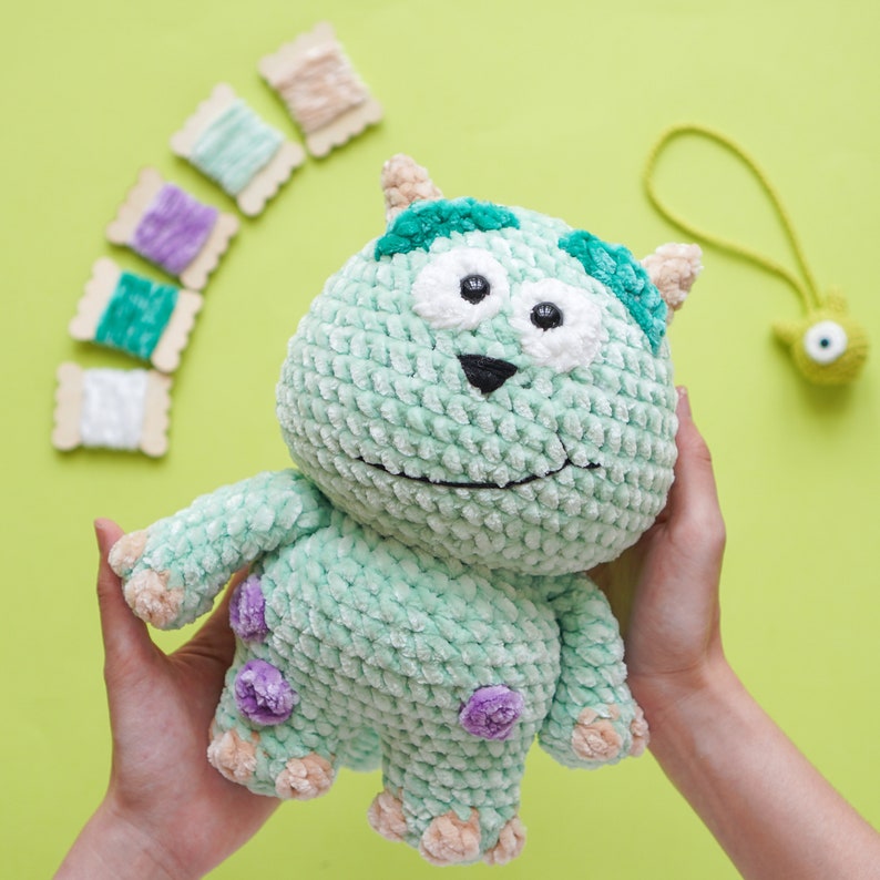 Mini Monster-Keychain version Crochet Pattern by Aquariwool Crochet Crochet Doll Pattern/Amigurumi Pattern for Baby gift image 9