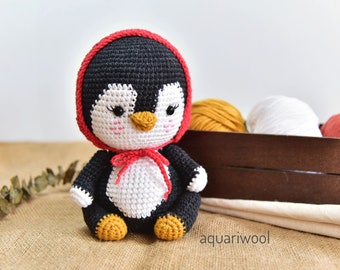 Little Red The Penguin (Amigurumi Crochet Pattern by Aquariwool)