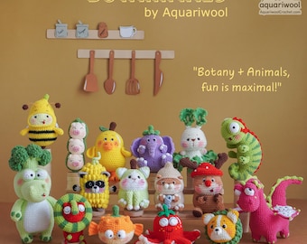 Botanimals Crochet Pattern Bundle: 16 Kawaii Amigurumi PDF (Digital Download)