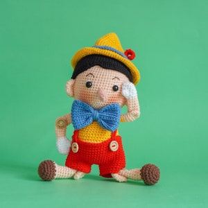 Pinocchio Crochet Pattern by Aquariwool Crochet Crochet Doll Pattern/Amigurumi Pattern for Baby gift image 10