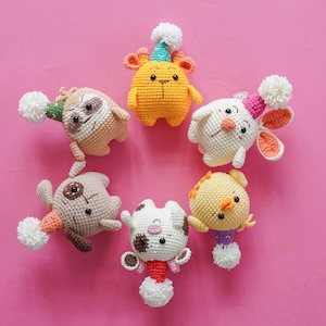 Party Amigurumi Bundle Crochet Pattern by Aquariwool Crochet (Crochet Doll Pattern/Amigurumi Pattern for Baby gift)