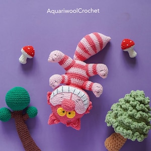 Cheshire Cat (2024 version)-Alice in Wonderland Crochet Pattern by Aquariwool Crochet (Crochet Plushies Pattern/Amigurumi Pattern)