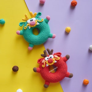 Donut au crochet : lot de 8 personnages, motif au crochet Aquariwool Modèle au crochet pour poupée/Modèle Amigurumi pour cadeau pour bébé image 3