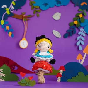 Schema uncinetto Alice nel Paese delle Meraviglie di Aquariwool Crochet schema per bambola all'uncinetto/schema Amigurumi per regalo per bambini immagine 6
