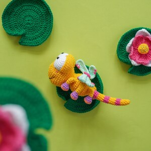 Dragonfly & 3 Frogs Crochet Pattern by Aquariwool Crochet Crochet Doll Pattern/Amigurumi Pattern for Baby gift image 8