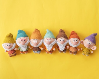 Little Dwarfs Crochet Pattern by Aquariwool Crochet (Crochet Doll Pattern/Amigurumi Pattern for Baby gift)