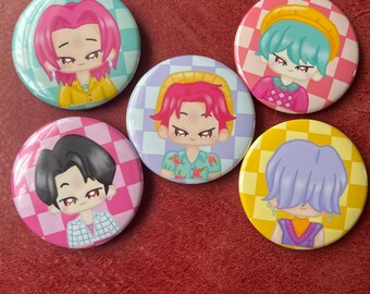 K-pop boy band demon hunting saja boys  best friend pin badges