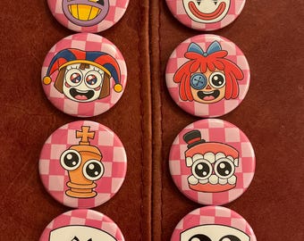 Circus rag doll jester  clown and master badges best friend character pin badges