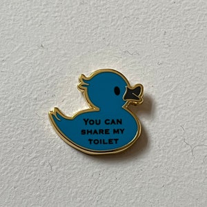 Golden Toilet Duck hard enamel little Duckie board filler enamel lapel pin badge LE20