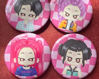 K-pop girl  band demon hunting best friend pin badges
