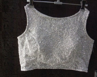 grey sequin blouse