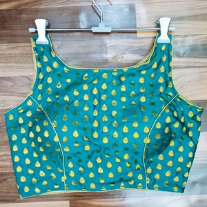 Saree Blouse readymade in dark sea green Color   - Saree Blouse party wear blouse- saree blouse- sari top - readymade