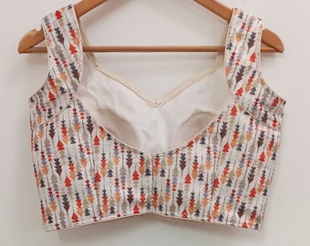 Readymade Y cut digital print & sequin&#39;s work saree blouse for women. fashionable crop top for saree/lehanga. ready to wear and customizable