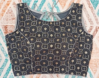 Readymade sequins saree blouse Sweetheart Neck grey sequin Readymade Blouse  - Sari Blouse - party wear blouses - women wear - saree top