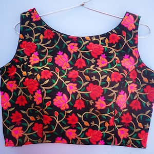 Colorful Embroidery Readymade Blouse with Floral -Saree Blouse -Sari Blouse - Saree Top - Sari Top - For Women