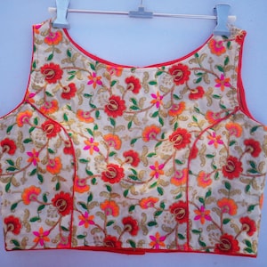 Colorful Embroidery Readymade Blouse with Floral -Saree Blouse -Sari Blouse - Saree Top - Sari Top - For Women