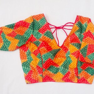 Multi color fashionable saree blouse ready made full stiched blouse with sleeves - party wear women Saree Blouse -Sari Blouse - Saree Top