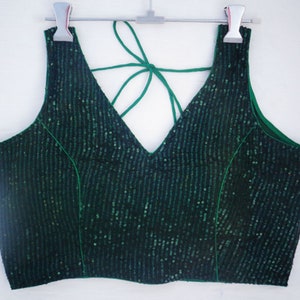 Flat sequins saree blouse readymade blouse/tops for women  - Designer blouses - Saree Blouse -Sari Blouse - Saree Top - Sari Top - For Women