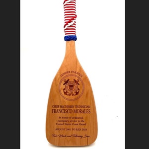 USCG Custom Engraved Paddle Oar Award