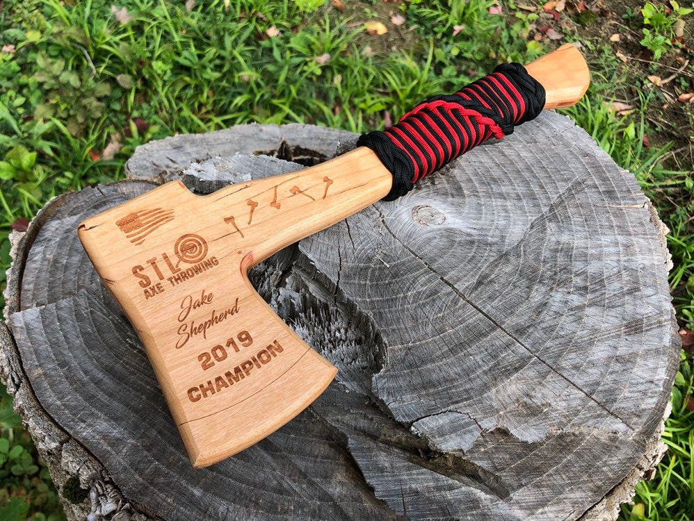 Axe Throwing Award Custom Laser EngravedCherry Wood Etsy