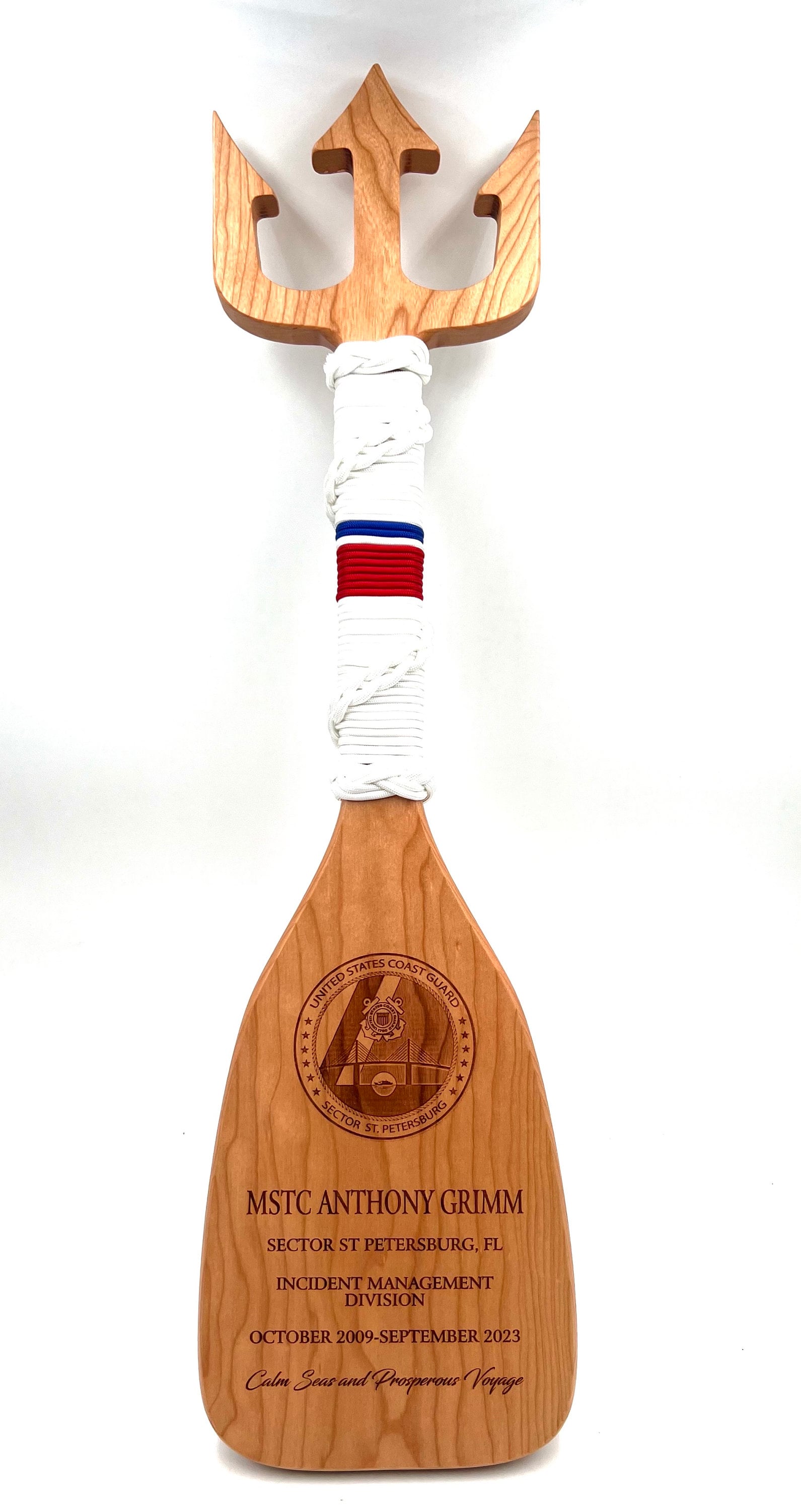 Custom Laser Engraved Cherry Wood Trident Paddle, Military Gift - Etsy