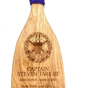 Paddle Oar Award US Military Navy Coast Guard Marines Custom Personalized Laser Engraved Cherry Wood Departing Gift
